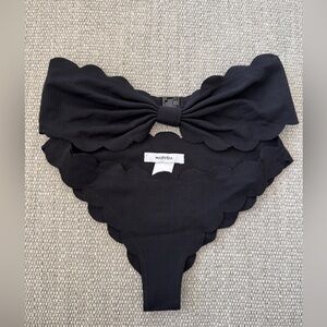 Marysia Black Scalloped Bikini Set, Like New